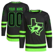 Black Youth Custom Dallas Stars Authentic Alternate Primegreen Pro Jersey