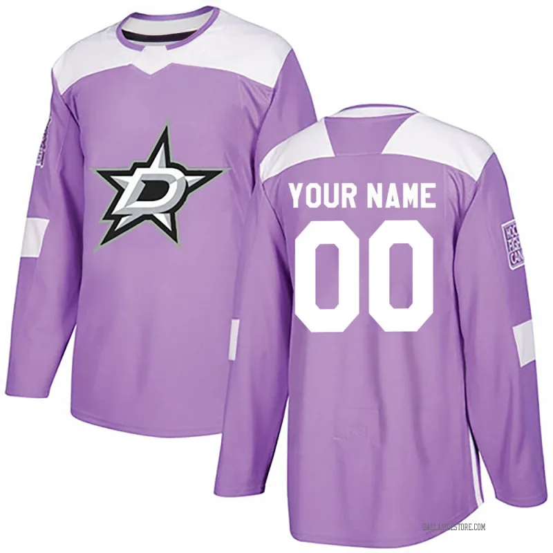 Purple Men's Custom Dallas Stars Authentic Fights Cancer Practice Jersey