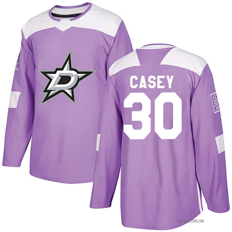 Purple Men's Jon Casey Dallas Stars Authentic Fights Cancer Practice Jersey