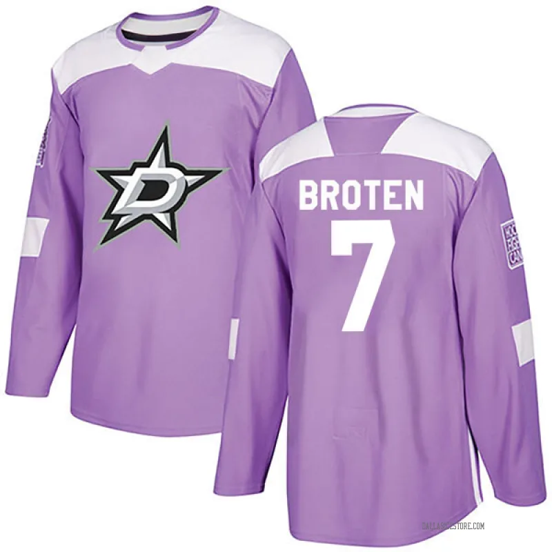 No7 Neal Broten Purple Fights Cancer Jersey