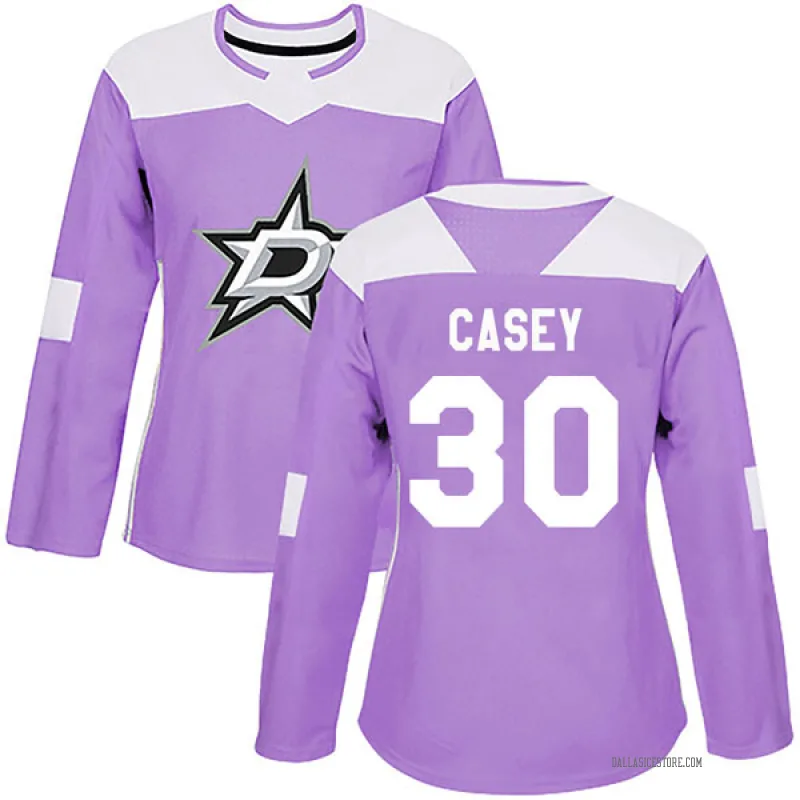 Purple Women's Jon Casey Dallas Stars Authentic Fights Cancer Practice Jersey