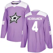 Purple Youth Miro Heiskanen Dallas Stars Authentic Fights Cancer Practice Jersey