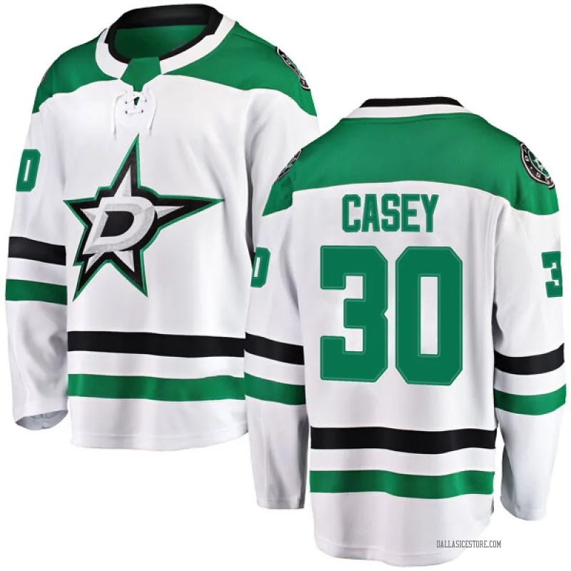 White Men's Jon Casey Dallas Stars Breakaway Away Jersey