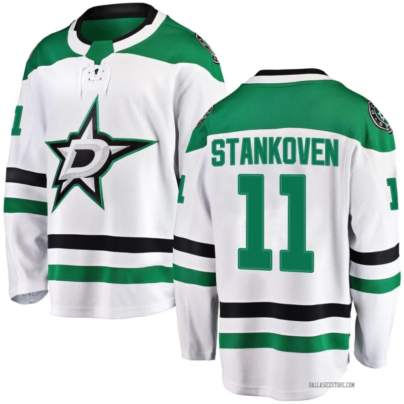 White Youth Logan Stankoven Dallas Stars Breakaway Away Jersey